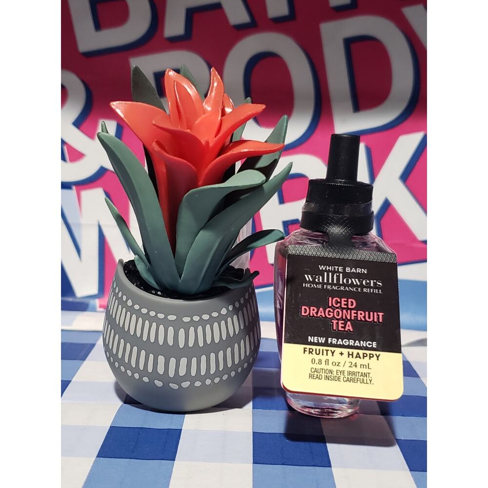 BBW Guzmania Air Plant Fragrance Wallflower Plug In w. Iced Dragonfruit Refill